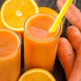 Orange + Carrot Milk Fresh Juice without Ice 橙+萝卜奶汁无冰