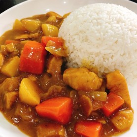 D17 Curry Chicken Rice + Soup 咖喱排骨饭和汤